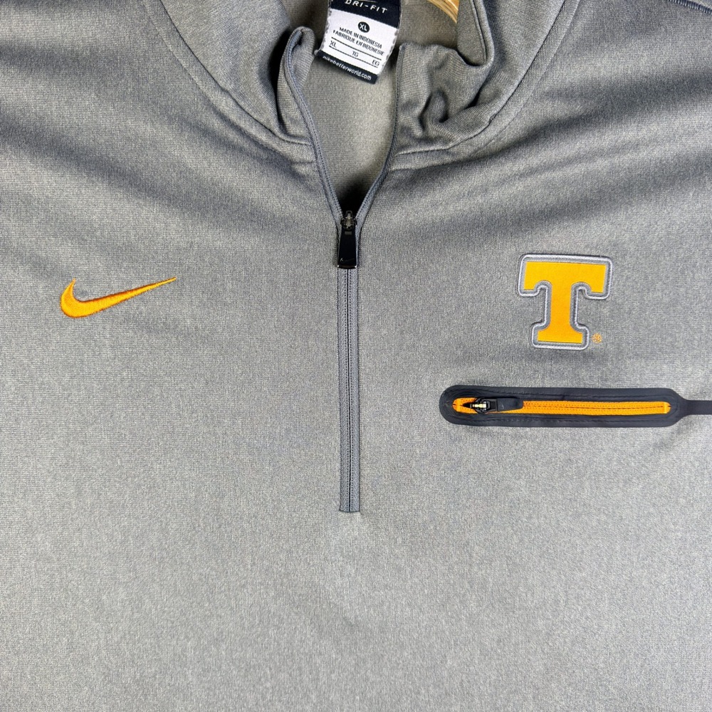 Nike Tennessee Volunteers Pullover Mens XL Gray Orange Dri-FIT Quarter Zip - Picture 3 of 6
